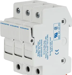 0091.0003, FSO DIN Rail Mount Fuse Holder 3 Pole for 10.3 x 38mm, 1000VDC Solar PV Fuse (ASO Series)