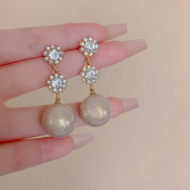1 Pair Elegant Sweet Geometric Solid Color Alloy Drop Earrings