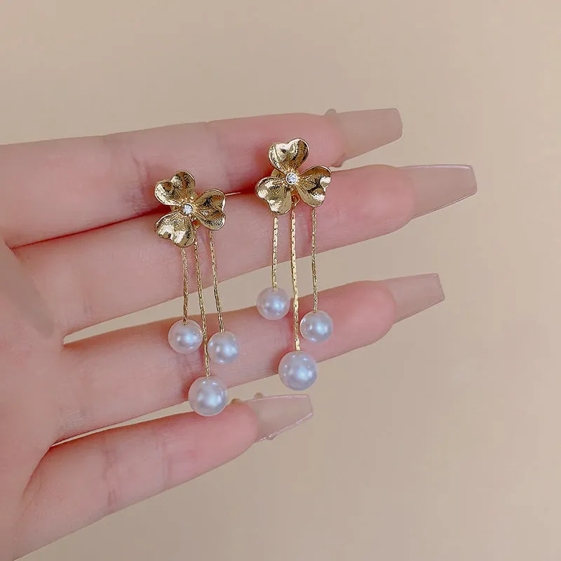 1 Pair Elegant Sweet Geometric Solid Color Alloy Drop Earrings