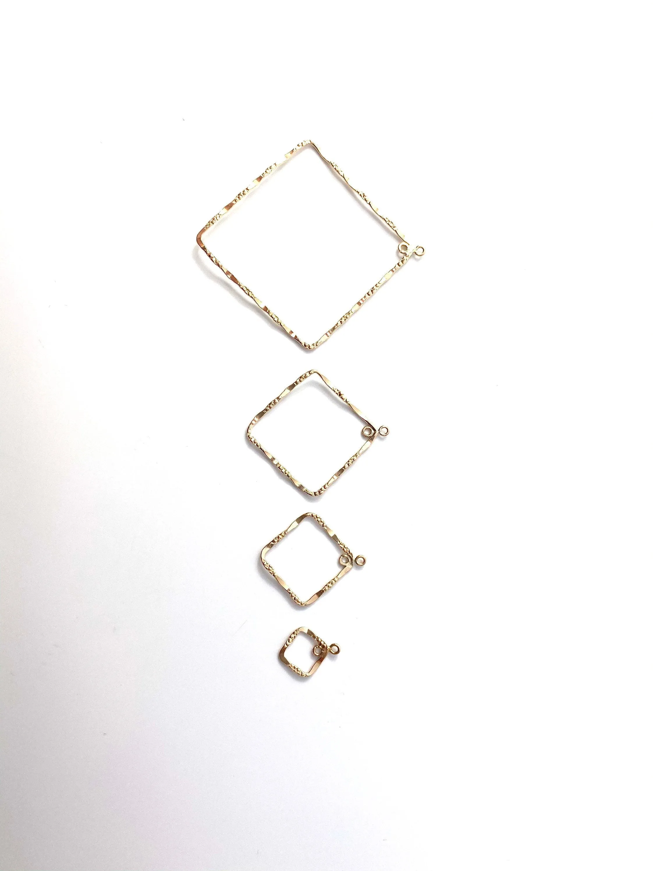 14KGF Diamond Hammered, textured, 14K gold filled