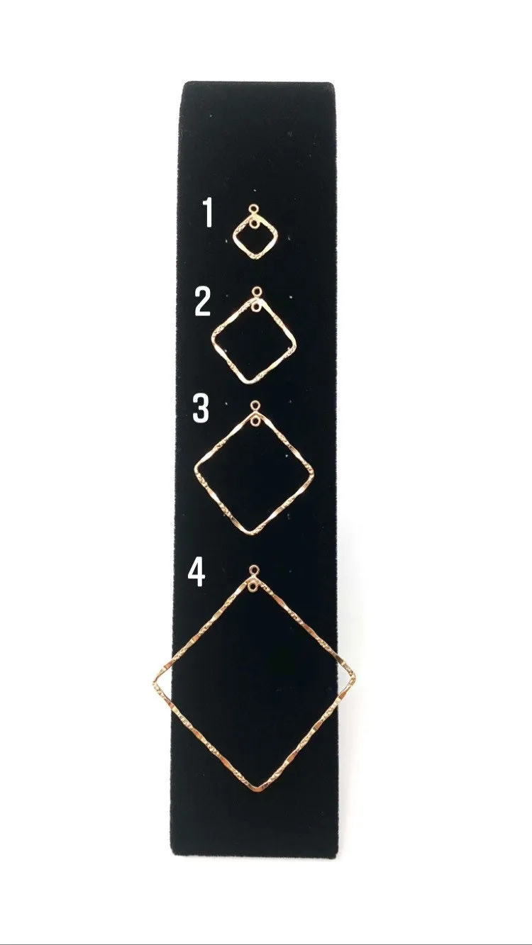 14KGF Diamond Hammered, textured, 14K gold filled