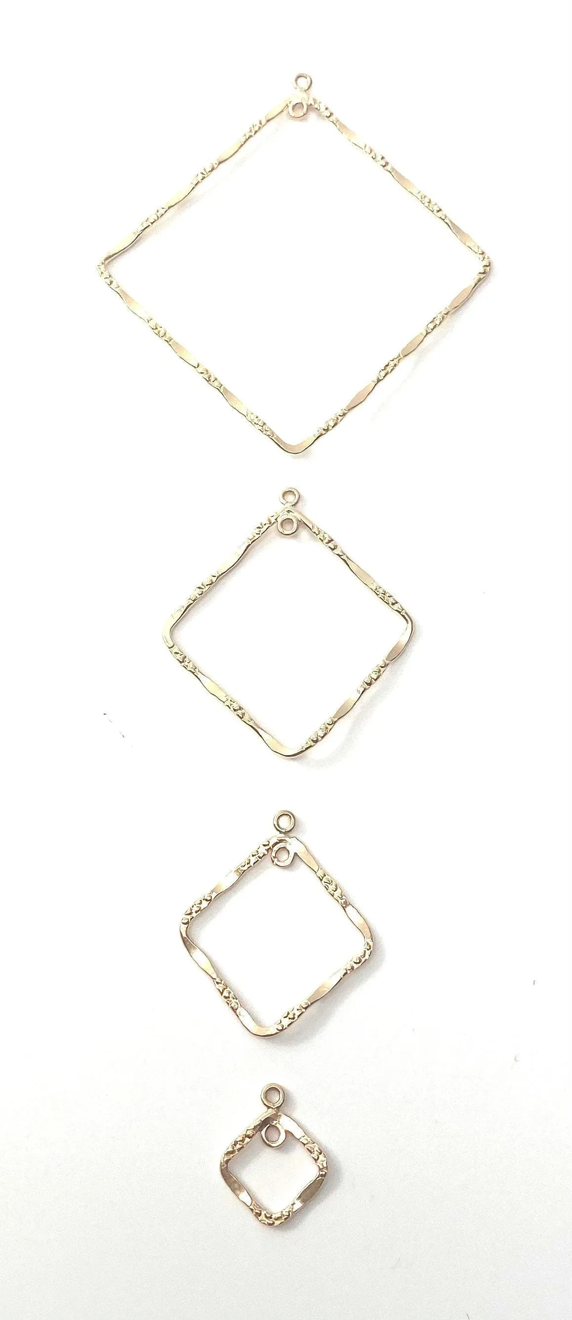 14KGF Diamond Hammered, textured, 14K gold filled