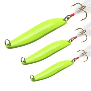 1Pcs Luminous Spinner Spoon Metal Lures 5g 7g 10g 13g Feather Treble Hook Artificial Bait For Bass Trout Pesca Fishing Tackle