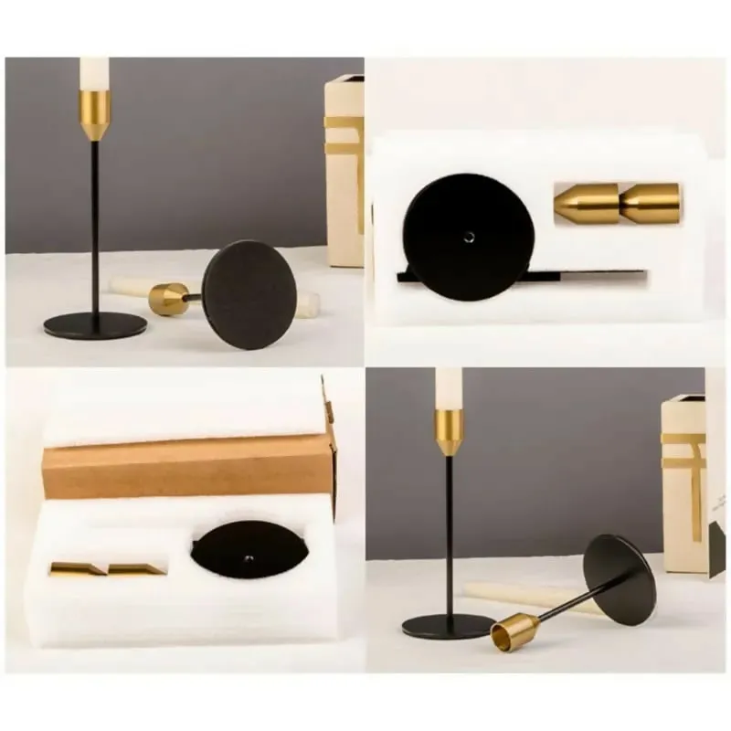 2 PCs Metal Candle Holder-Golden Cups