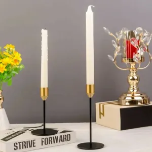 2 PCs Metal Candle Holder-Golden Cups