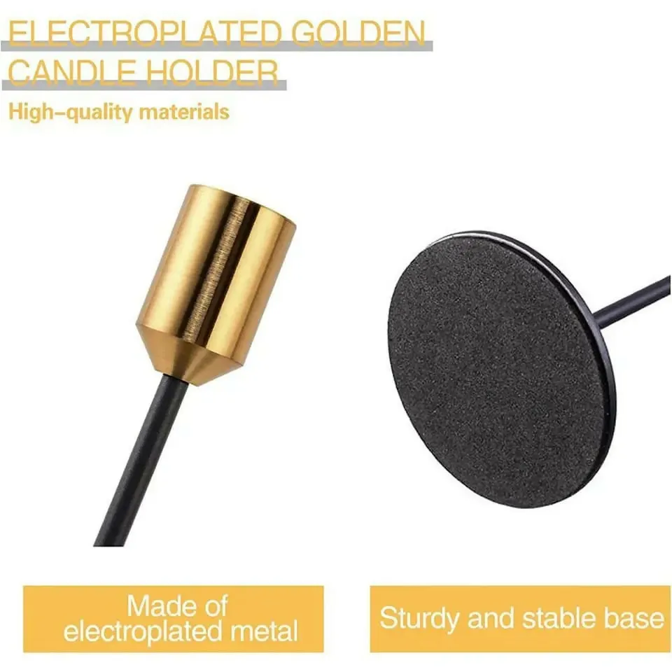 2 PCs Metal Candle Holder-Golden Cups