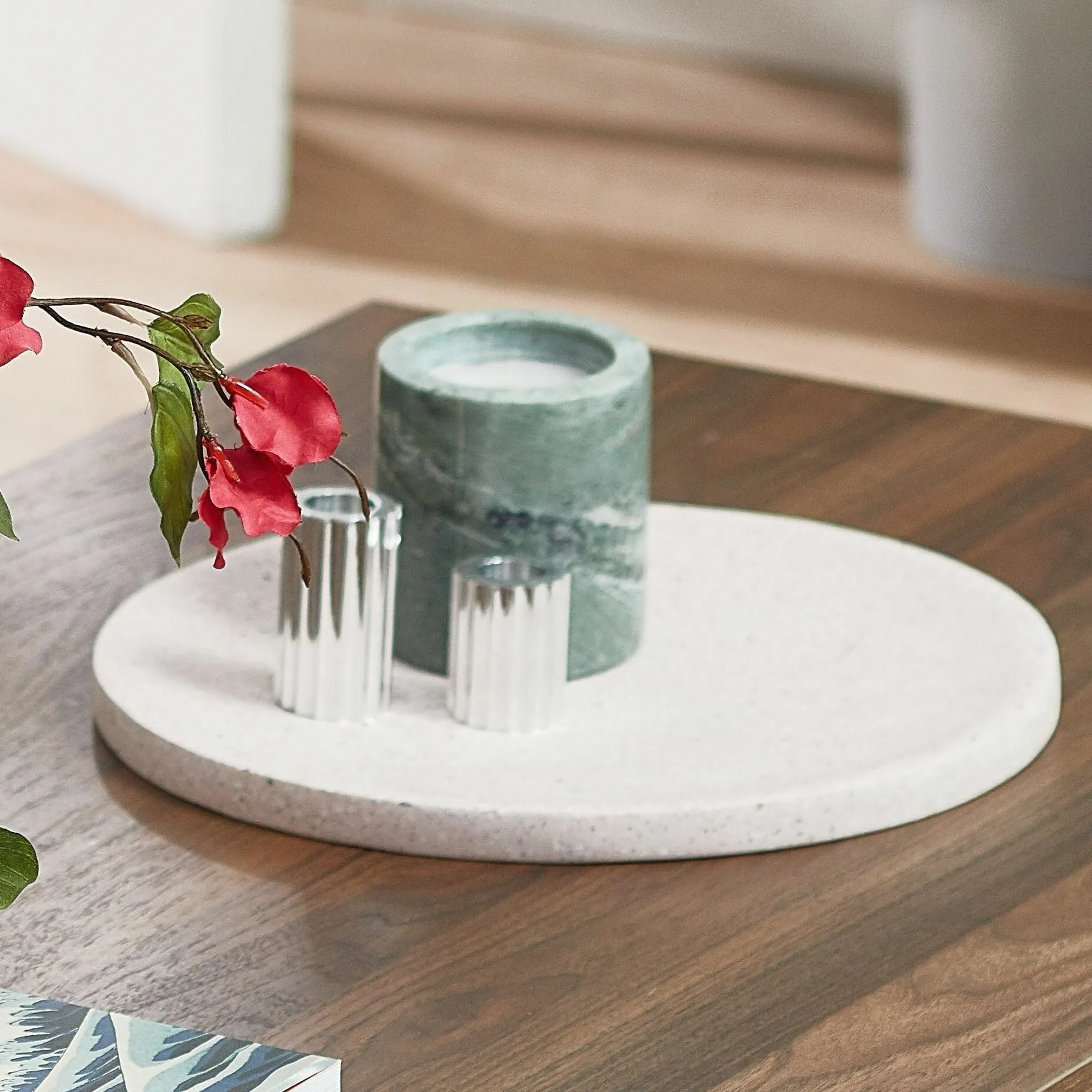 2 Piece Ribb Taper Candle Holder Set