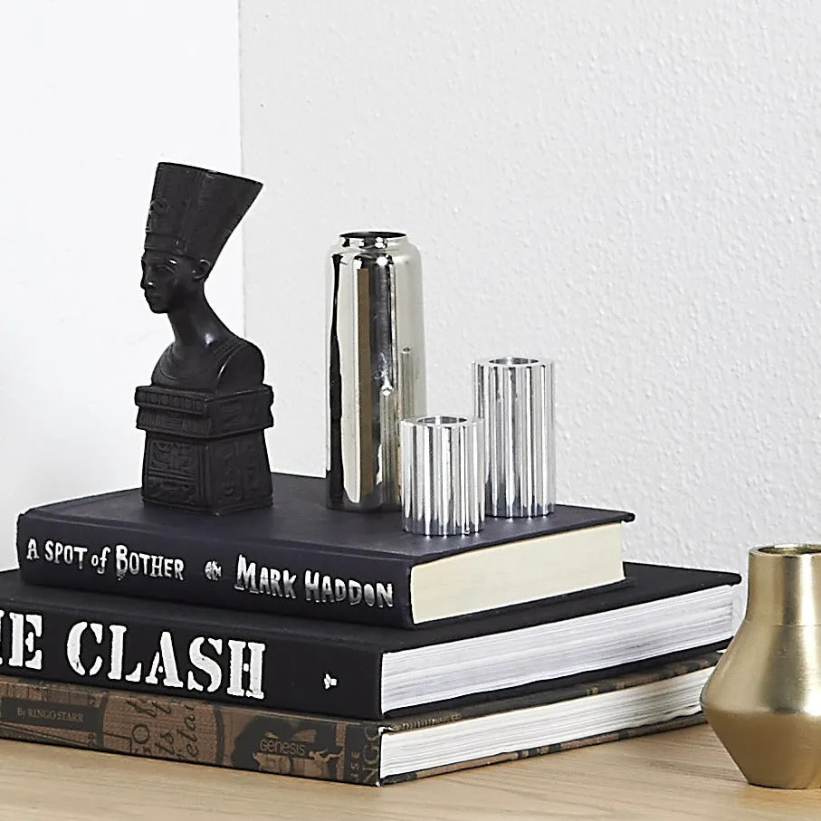 2 Piece Ribb Taper Candle Holder Set
