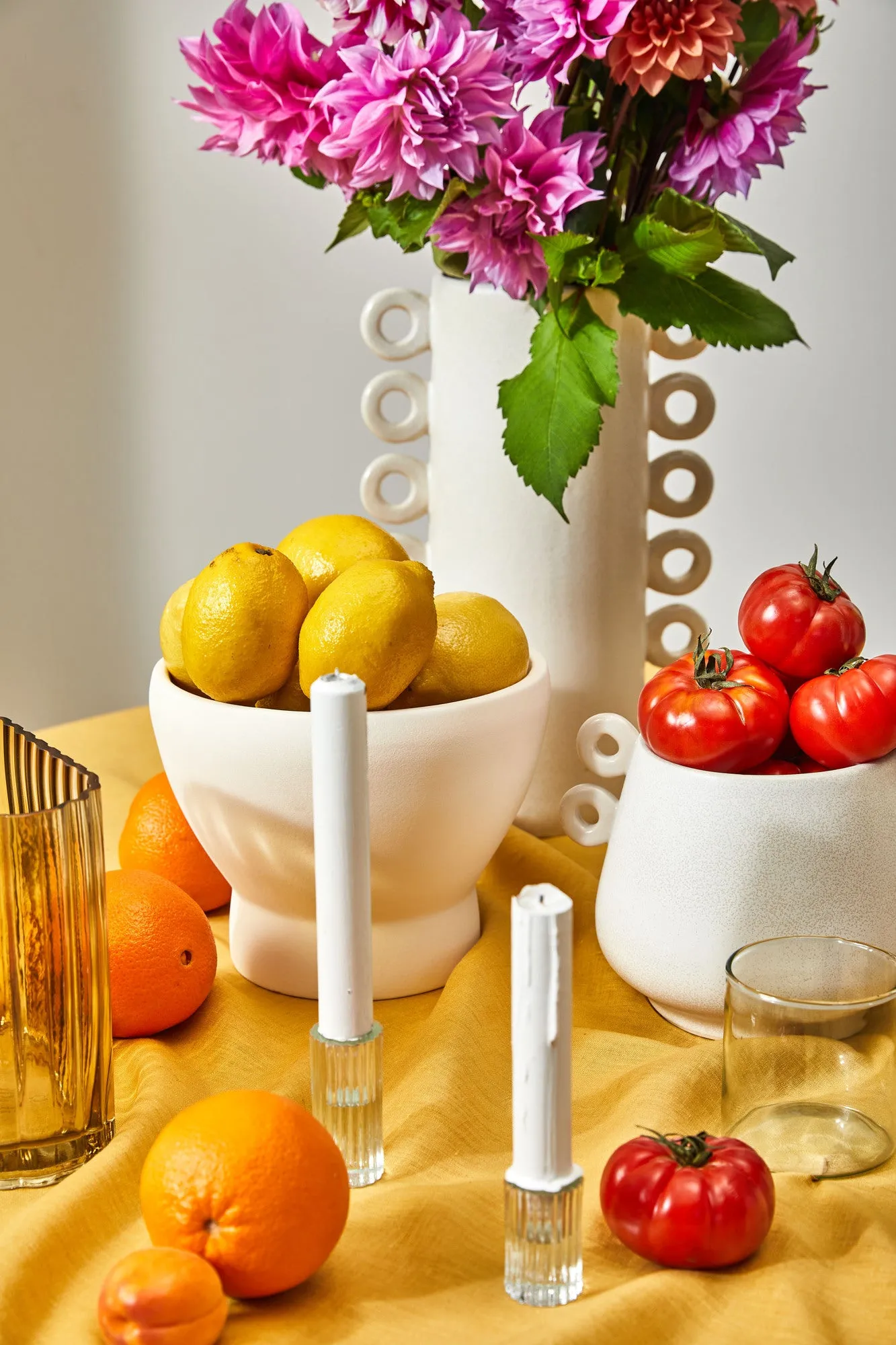 2 Piece Ribb Taper Candle Holder Set