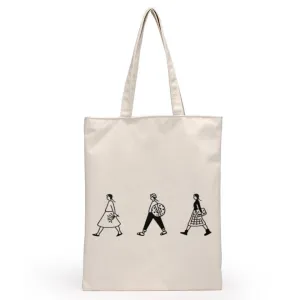 2017 new Korean version of the canvas bag Three Girls Design handbag shoulder simple simple student bag Tote bag shopping bag tide