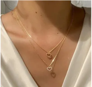 2021 Trend Elegant Jewelry Crystal Love Letter Pendant Necklace Golden Color