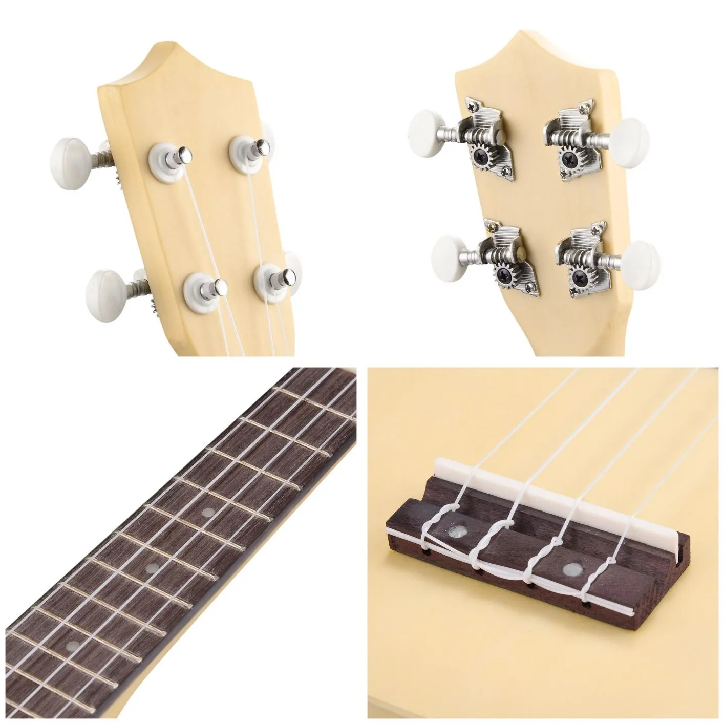 21" 4 String Ukulele Hawaiian Guitar Concert Music Show Talent Gift w/ Bag Tuner Basswood Color