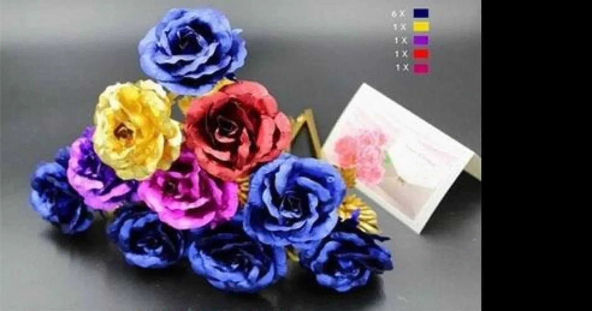 24k Gold Long Stem Roses - 10 Count with 'Love You For Life' Stand and Card Set