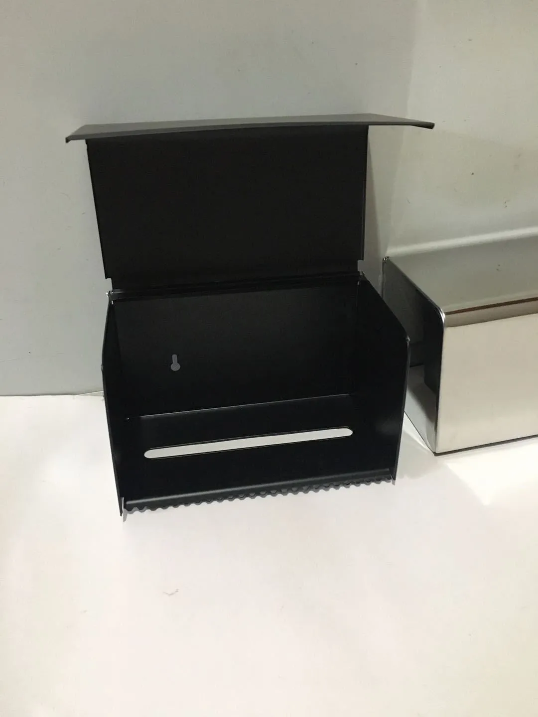 304 Stainless Steel Dual-Purpose Tissue Box Square Toilet Roll Holder Lower Drawer
