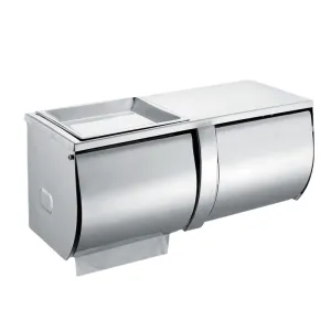 304 Stainless Steel Tissue Box Sealed Waterproof Double Tissue Holder with Cigarette Box Square