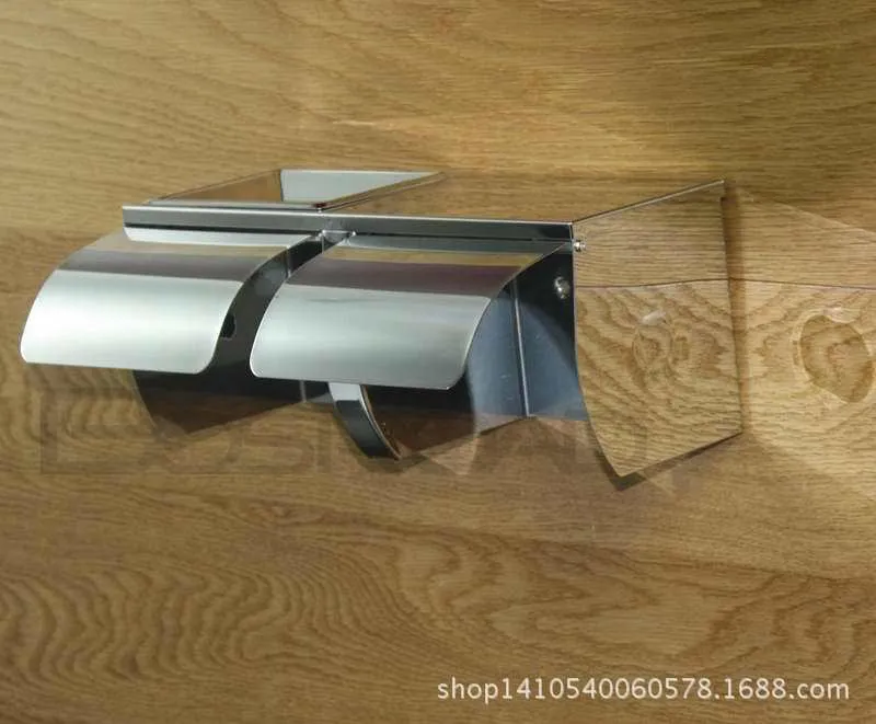 304 Stainless Steel Tissue Box Sealed Waterproof Double Tissue Holder with Cigarette Box Square