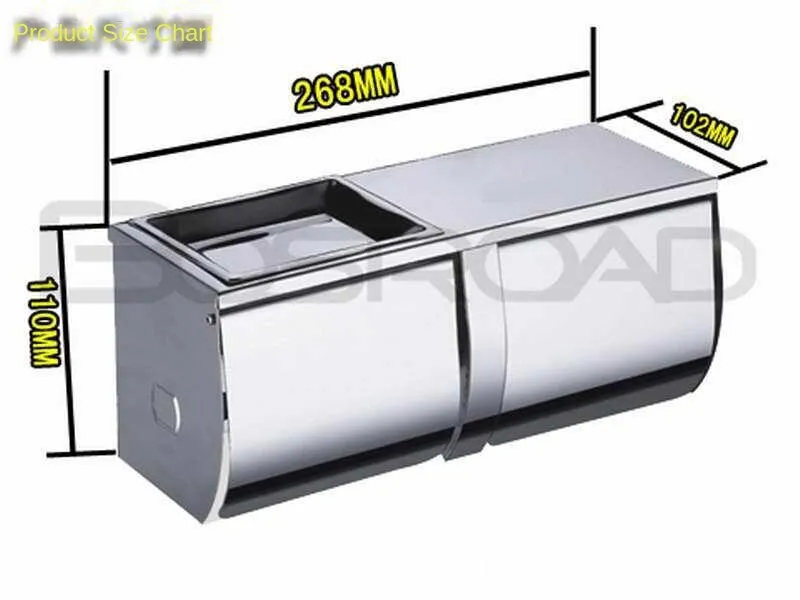 304 Stainless Steel Tissue Box Sealed Waterproof Double Tissue Holder with Cigarette Box Square