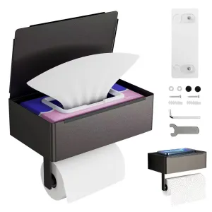304 Stainless Steel Tissue Box Toilet Tissue Holder Punch-Free Storage Rack Roll Stand