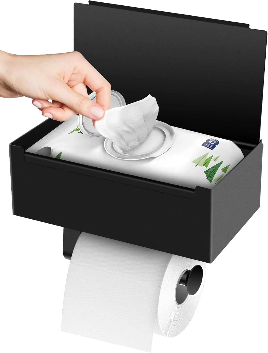 304 Stainless Steel Tissue Box Toilet Tissue Holder Punch-Free Storage Rack Roll Stand