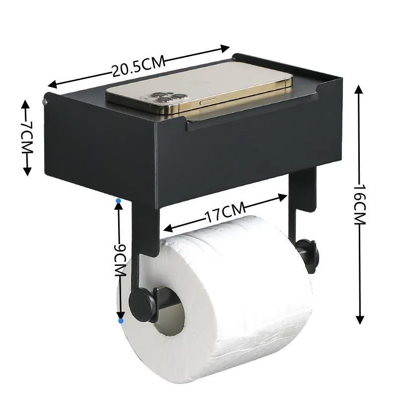 304 Stainless Steel Tissue Box Toilet Tissue Holder Punch-Free Storage Rack Roll Stand