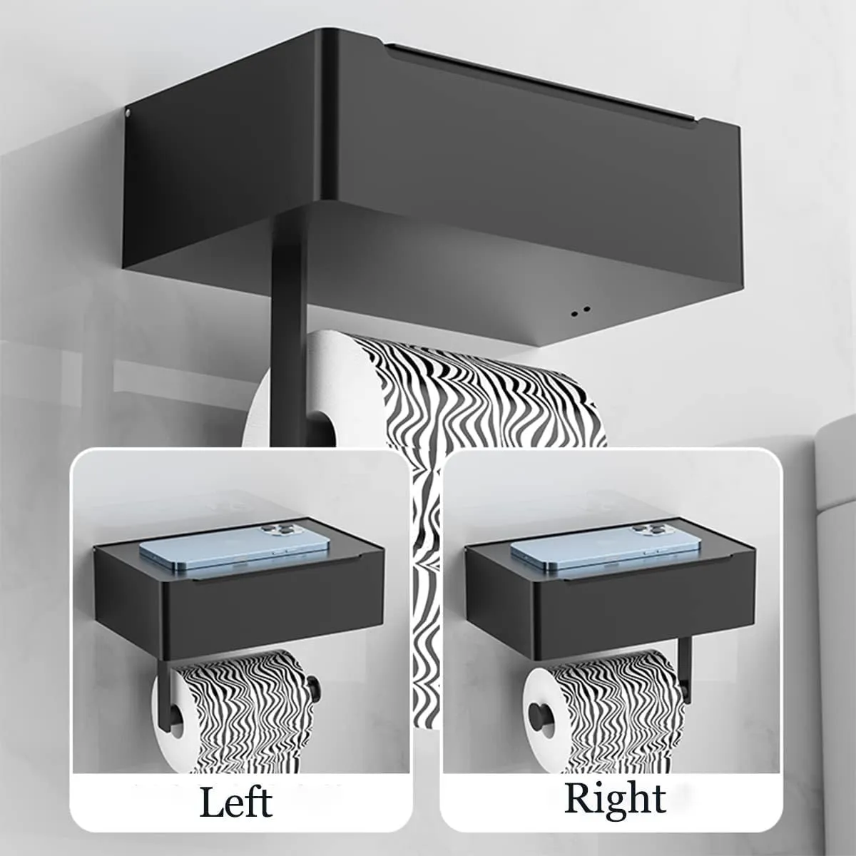 304 Stainless Steel Tissue Box Toilet Tissue Holder Punch-Free Storage Rack Roll Stand