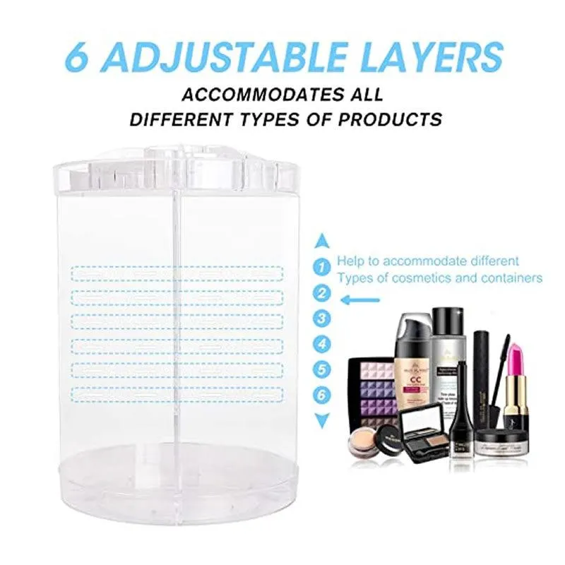 360 Degree Adjustable Spinning Makeup Organizer F49-8-17