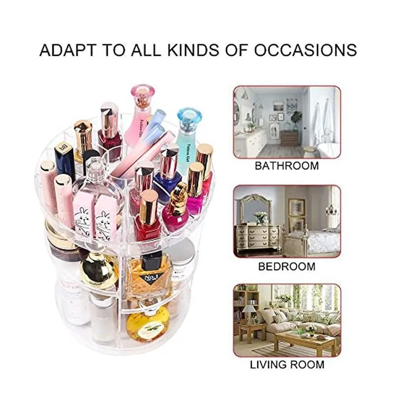 360 Degree Adjustable Spinning Makeup Organizer F49-8-17