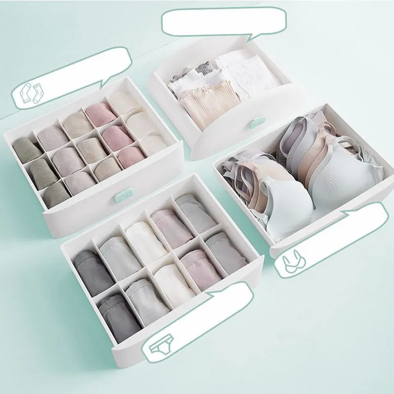 4 Drawer Nordic Style Closet Storage Box 438780 Blue