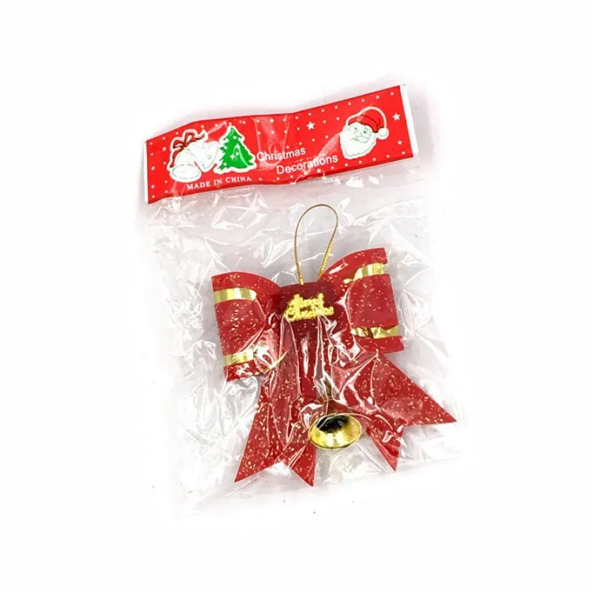 5 Pcs Red and Gold Christmas Tree Bows XMAS Decoration Ornament