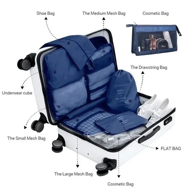 8PCS/Set Organizer Bags for Travel Organizer  Luggage Waterproof