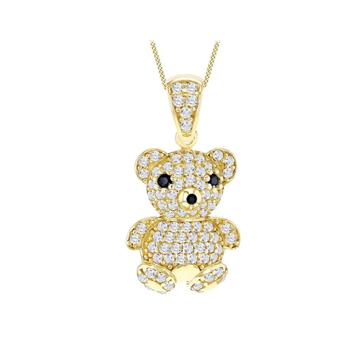 9ct Gold Teddy Bear Pendant Necklace - 21mm