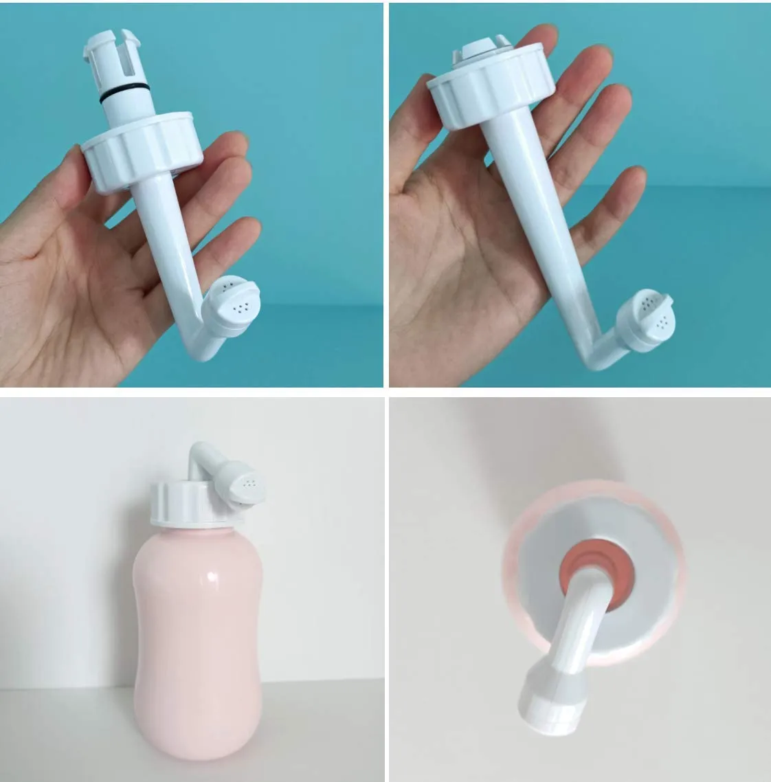 Adorable Pink Peri Bottle - Portable Bidet - Upside Down There Care Squeeze | Menstrual Cup Buddy   Travel Bag | NO More Wasting Toilet Paper   Zero Waste Period 360ml (12 oz) Adorable Pink 12.0 ounces
