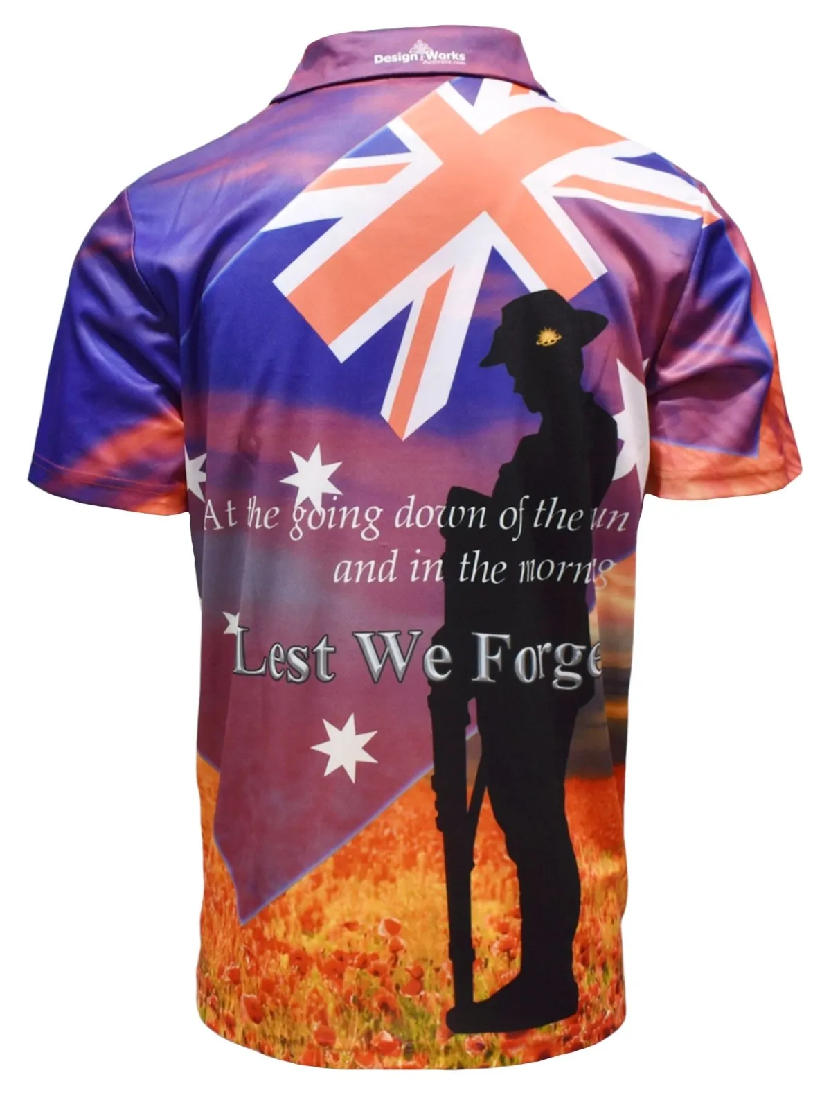 Adult Short Sleeve Sun Protective Shirt - Remembrance Anzac