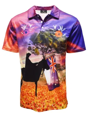 Adult Short Sleeve Sun Protective Shirt - Remembrance Anzac