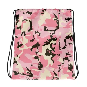 Allover Pink Camouflage Drawstring Bag