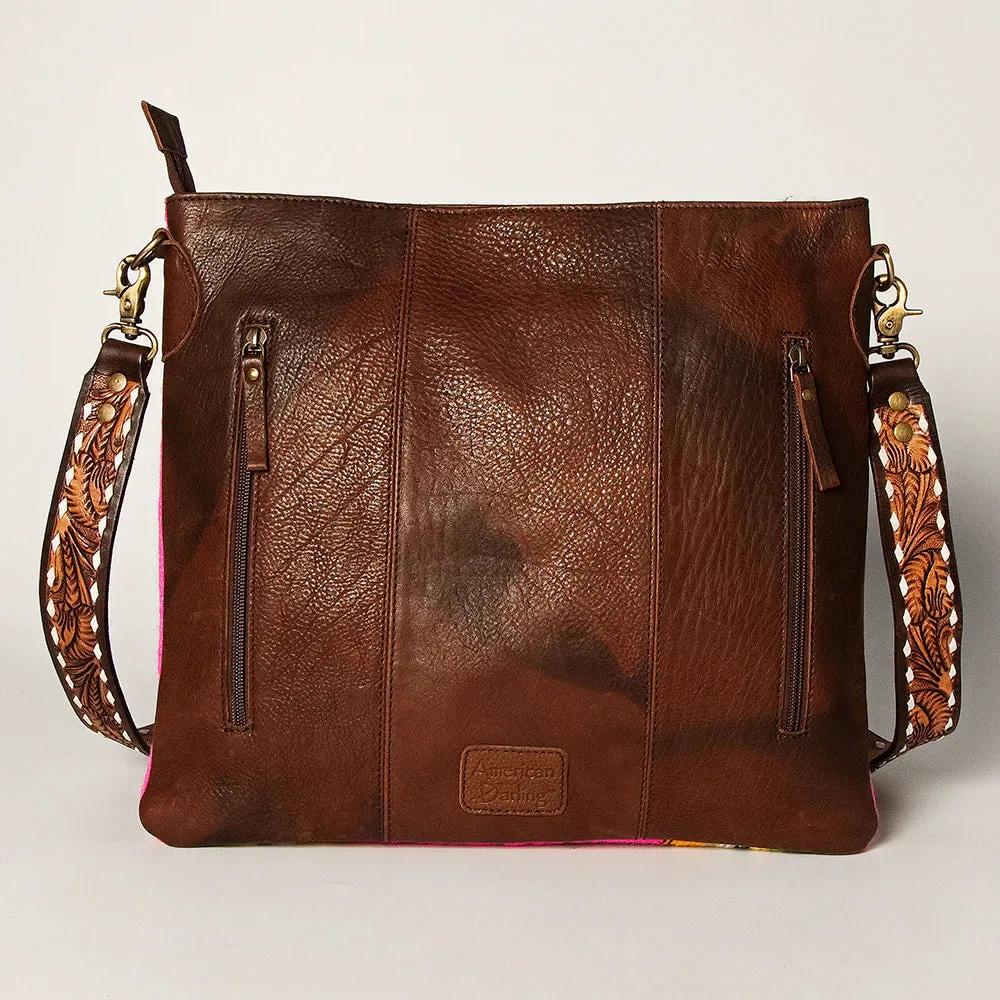 American Darling Pink Serape Saddle Blanket/Concho Crossbody
