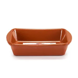 Arte Regal Brown Clay Deep Rectangular Plate 18 cm