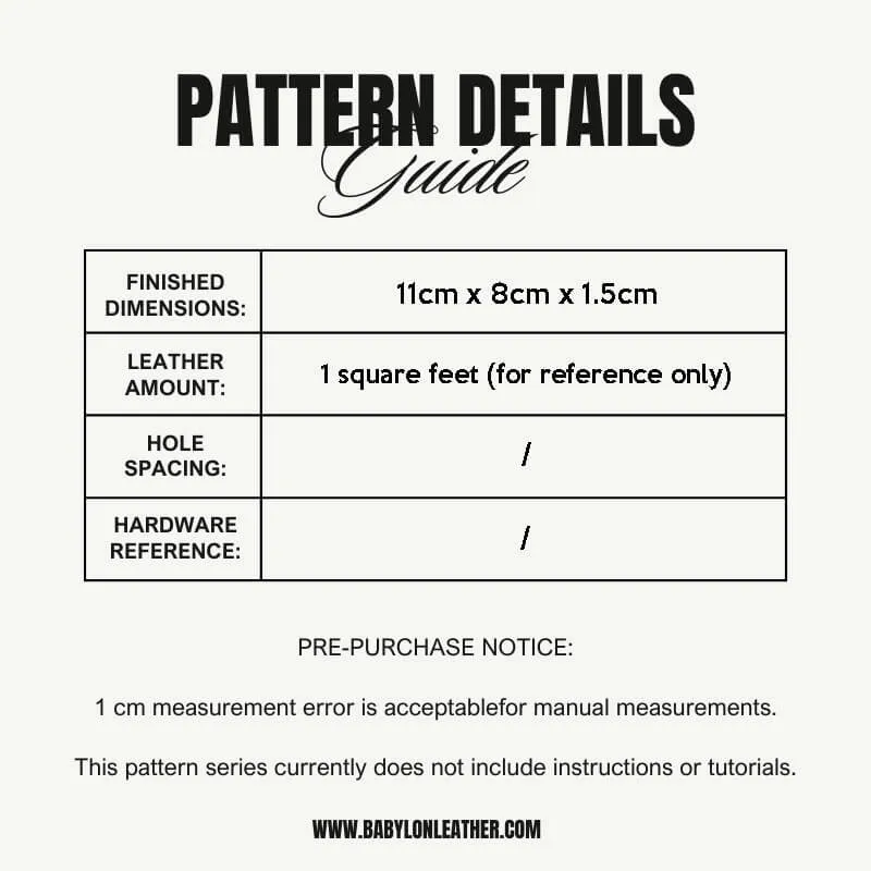 BABYLON™ Leather Handmade Cardholder Making Pattern AAB-299