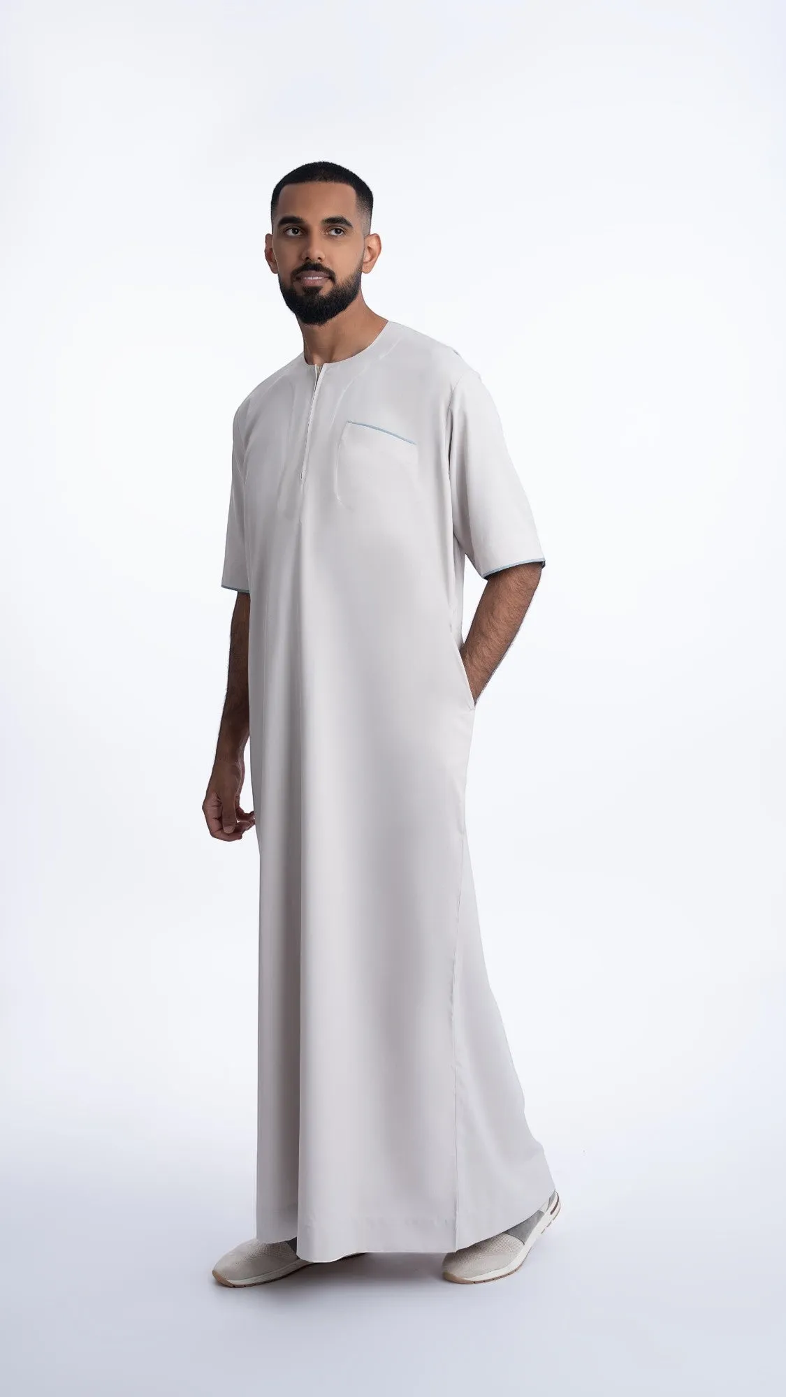 Basic Dust Grey Half Sleeve Thobe