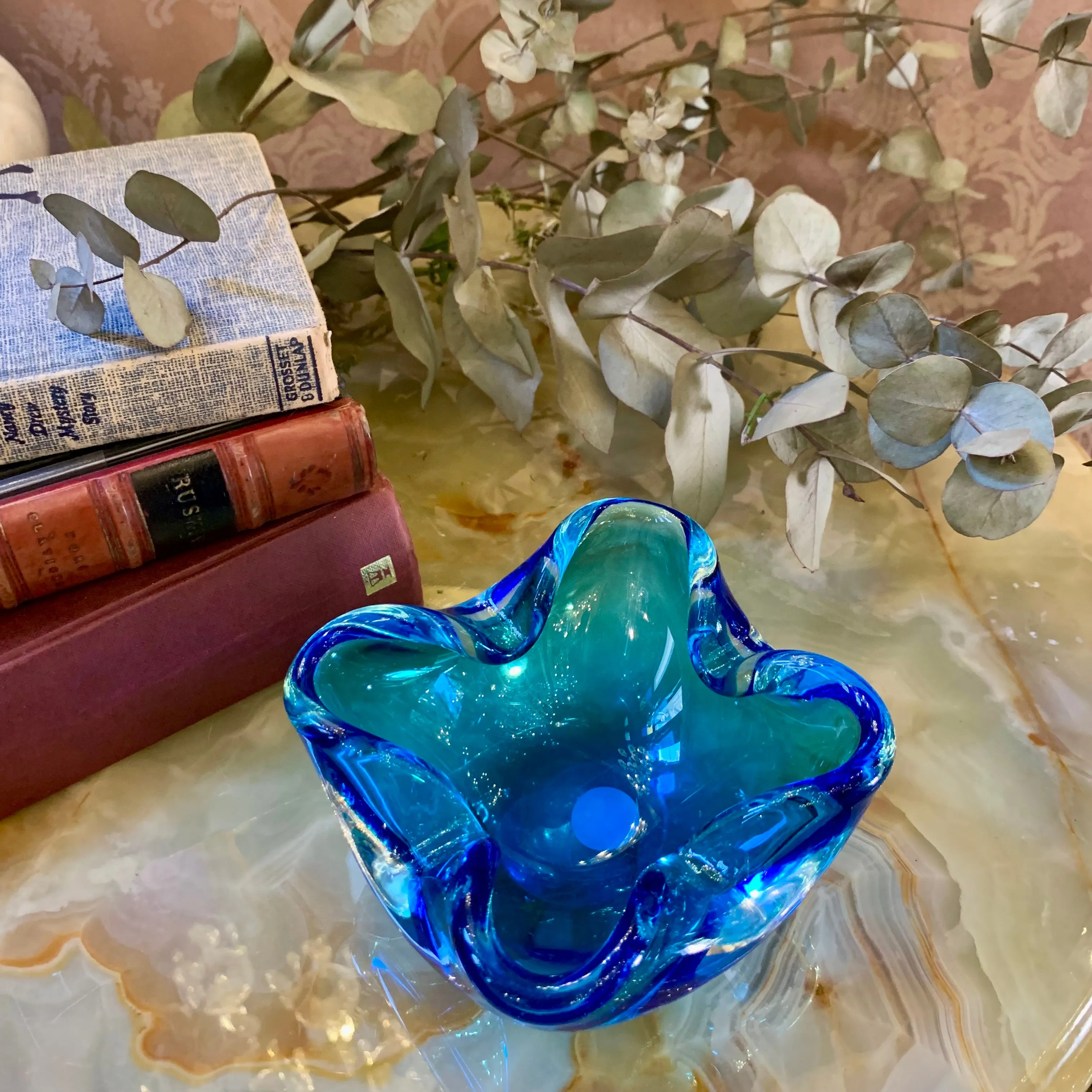 Beautiful Blue Murano Ashtray
