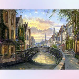 Beautiful Town at Sunset
