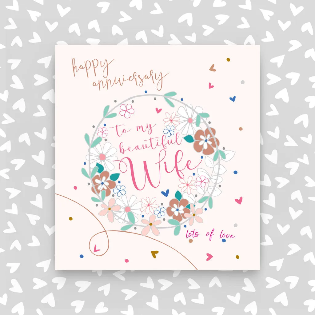 Beautiful Wife Anniversary Card
