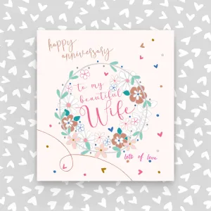 Beautiful Wife Anniversary Card