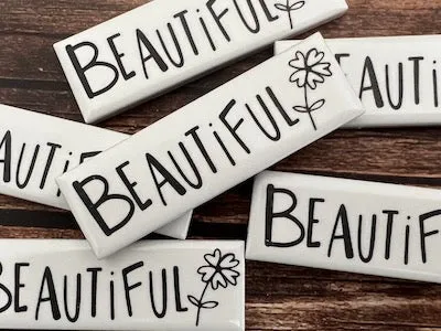 'Beautiful' Word Ceramic Tile