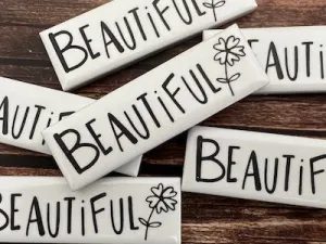 'Beautiful' Word Ceramic Tile