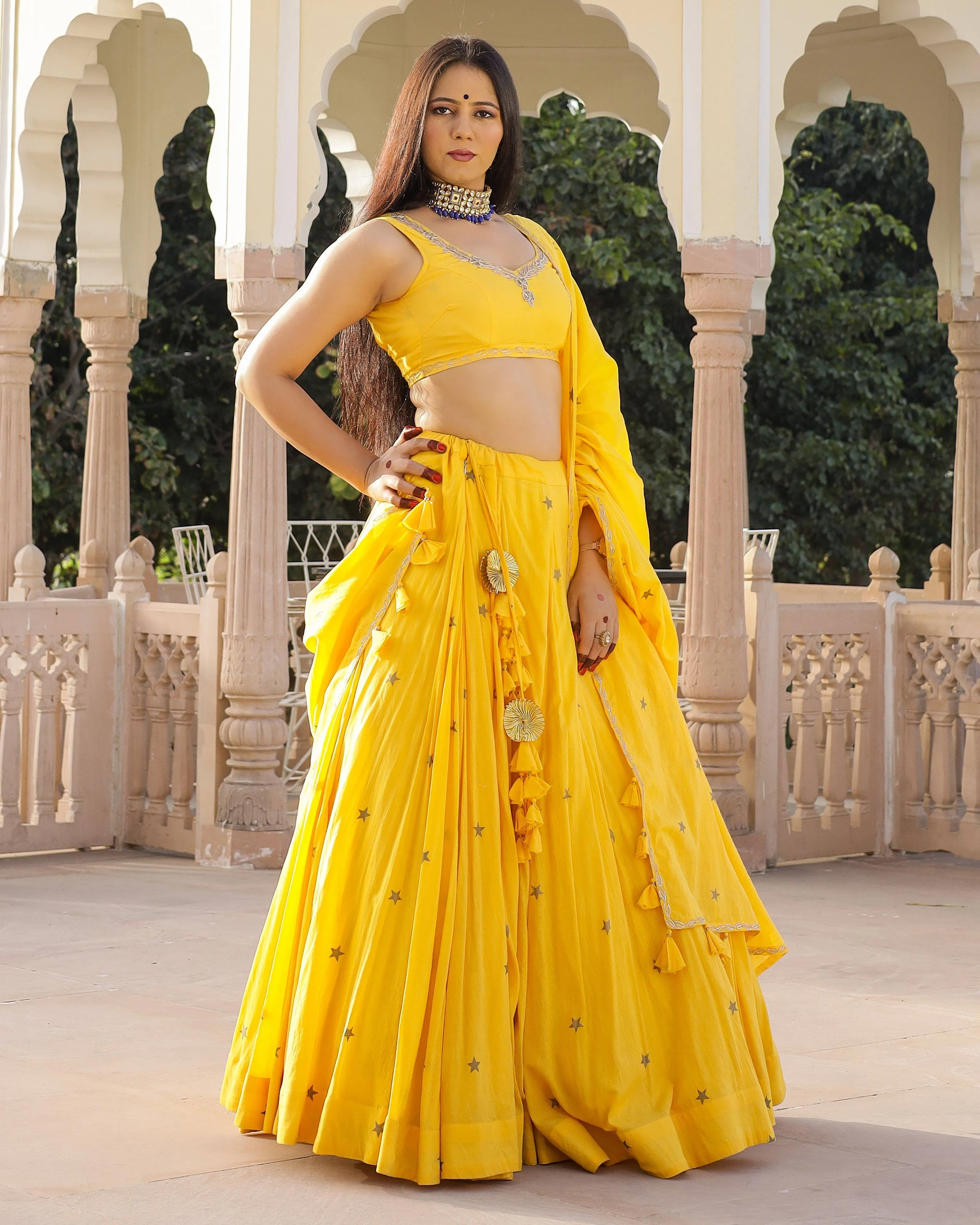 Beautiful Yellow Lehenga Set