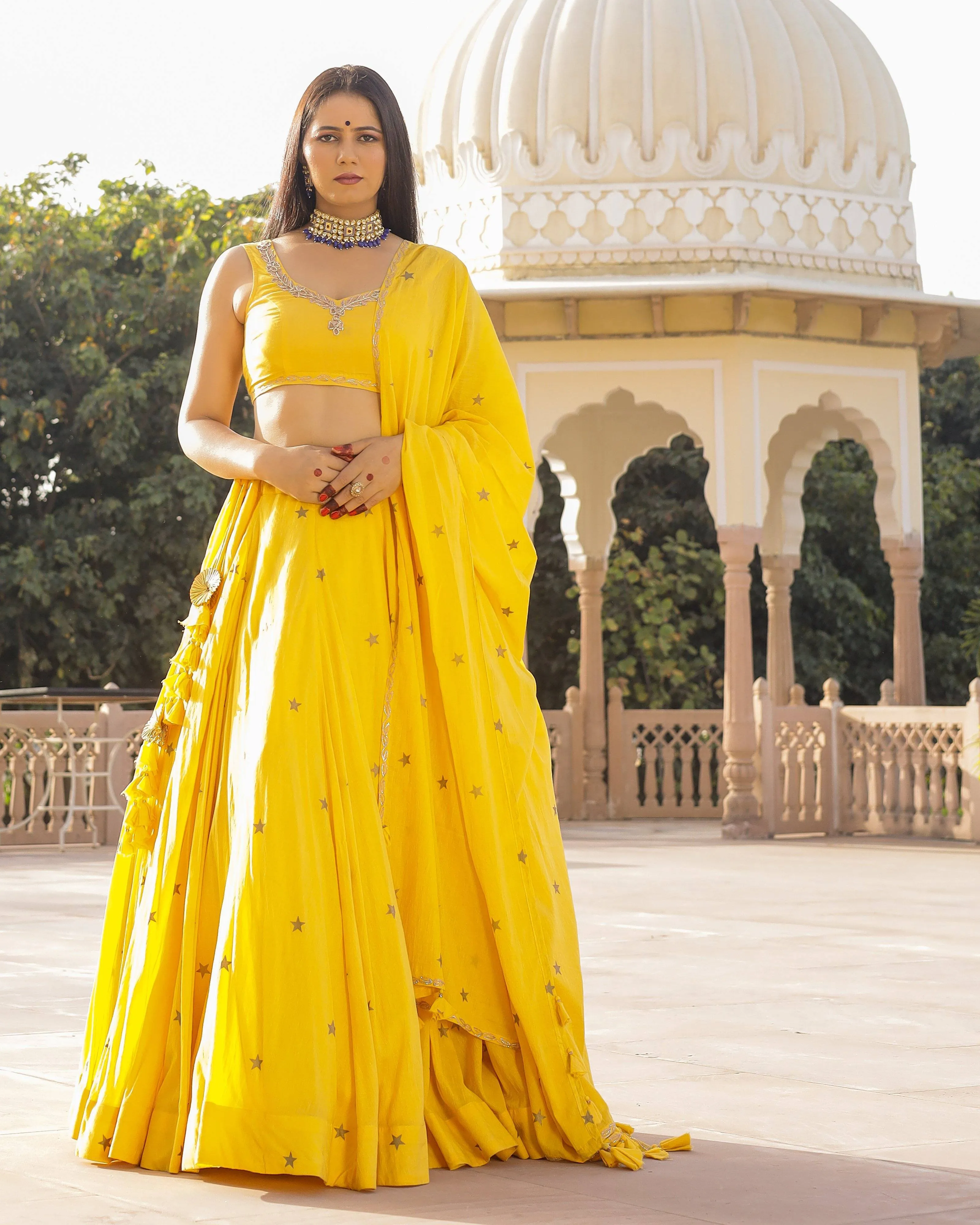 Beautiful Yellow Lehenga Set