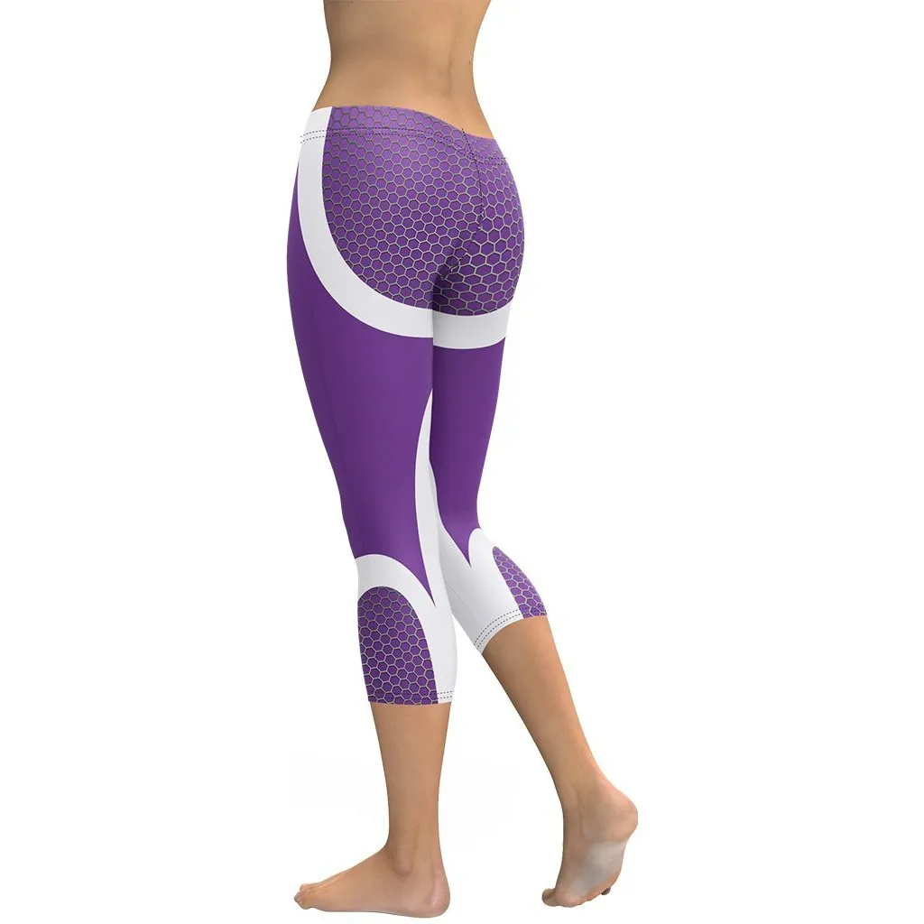 Beehive Geometric Capris Royal Purple