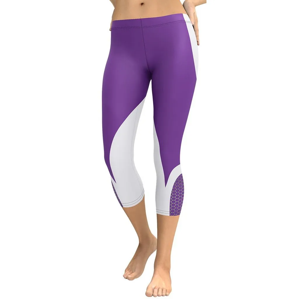 Beehive Geometric Capris Royal Purple