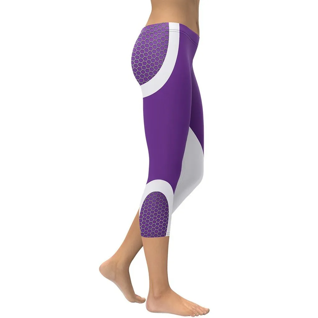 Beehive Geometric Capris Royal Purple